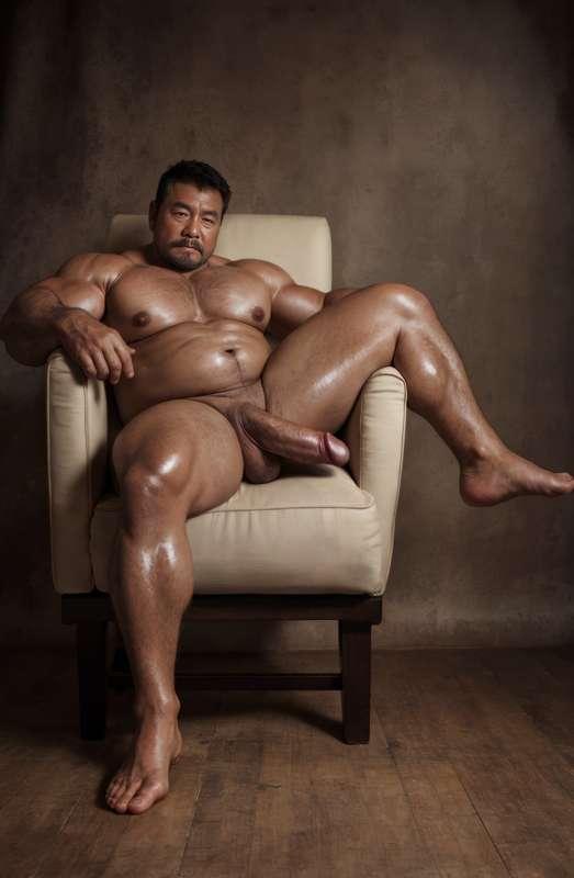 Raised one leg on a chair