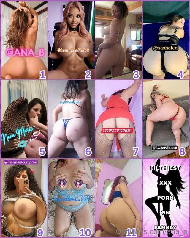 𝟏.🍑 @ANA_B 🍒𝟐.🟩 @HENTAIWAIFUDOLL 💟𝟑.🖕🏼 @LLUVELY1980 🖕🏼𝟒.🟩 @s..