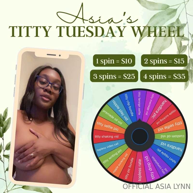 spin my titty wheel! 💦 I promise your tuesday will go better..