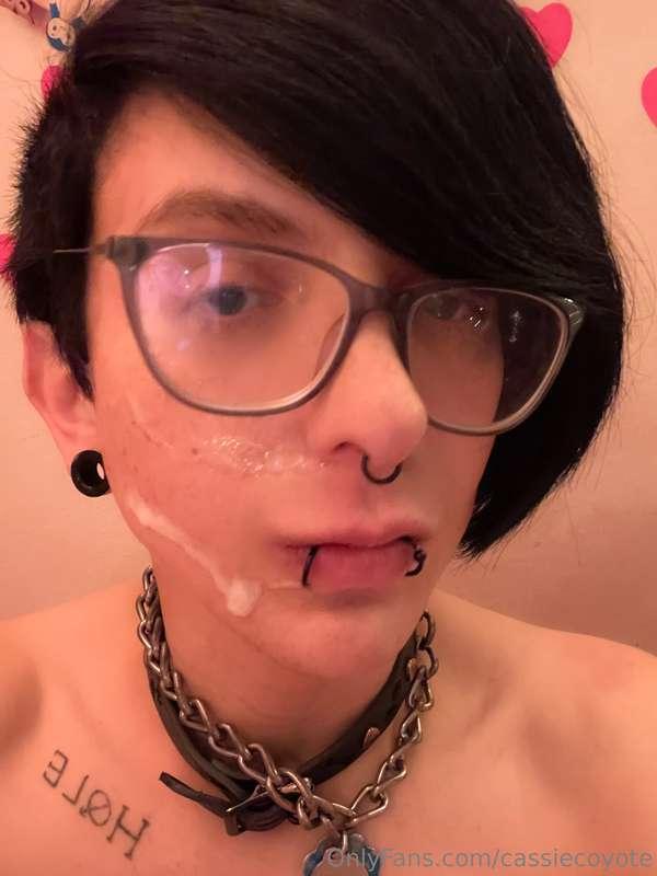 just after getting my face cummed on & just before eating it..