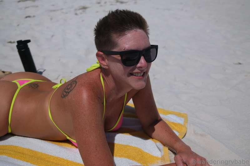 See through pink bikini at the beach, oh my! 😱 See more at @..