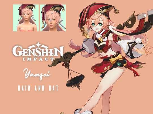 Yanfei Hair & Hat (Genshin Impact)