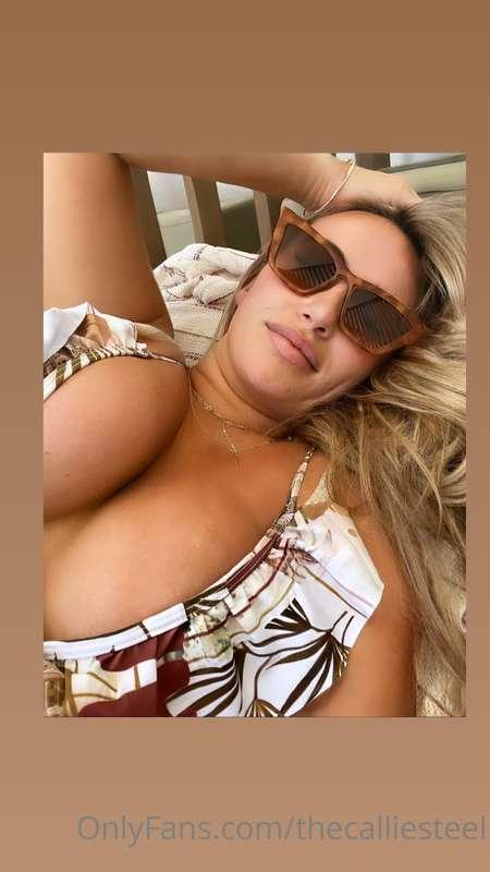 We are chilling by the pool and I’m feeling naughty…titty fu..