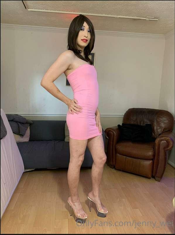 I show up for a double date wearing a pretty pink mini dress..