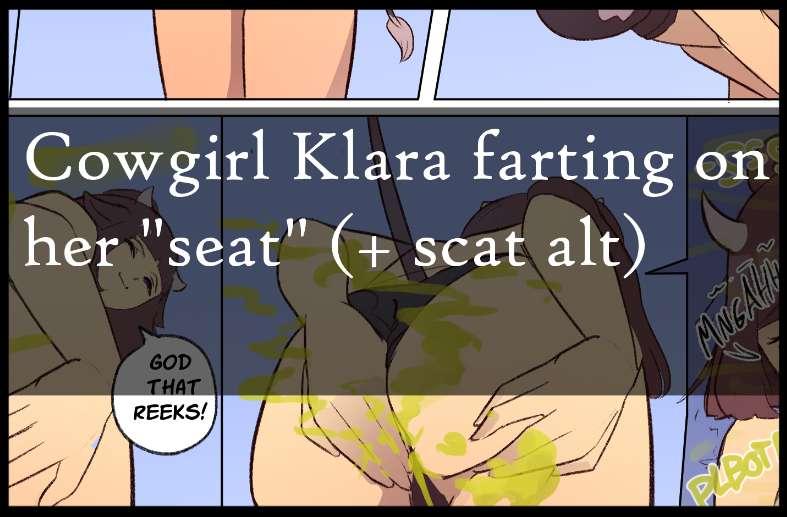 Request: Cowgirl klara farting on her "seat" colored + poop alt