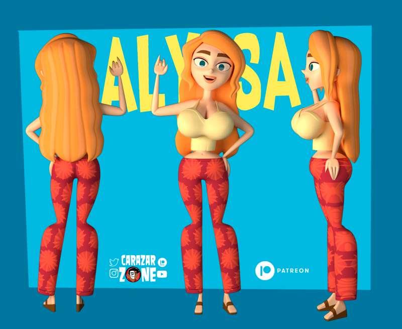 Alyssa en 3D (Rotation)Personaje creado por @Gaby_Sunflower