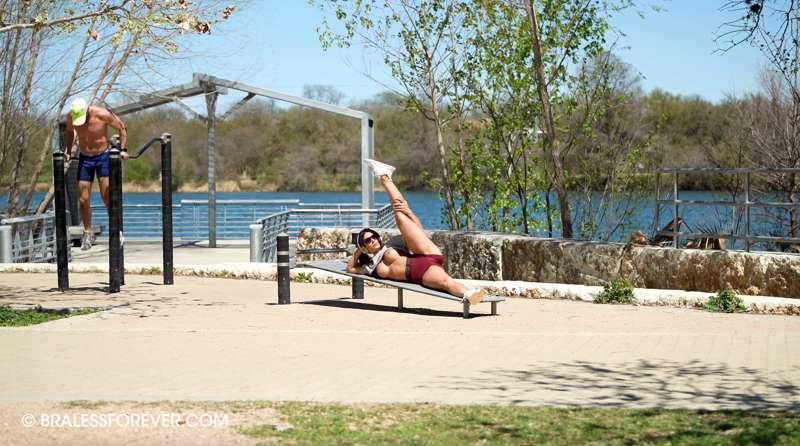Taking pictures of my friend working out