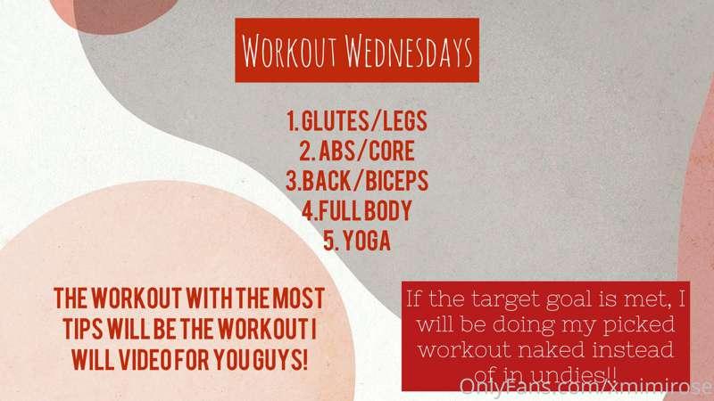 Introducing Workout Wednesdays!! 
Every Wednesday, I will be..