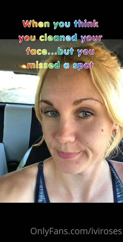 When you go out after filming fake cum facial... 😂😁
