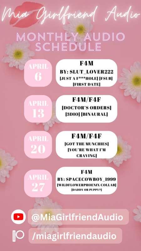 April’s Audio Schedule 