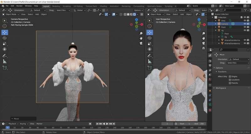 Working on new stuff with my Ariana Grande sim