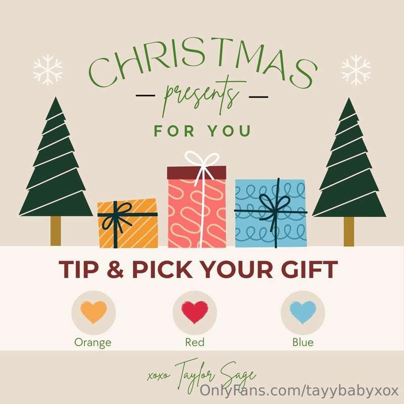 Tip $20 and choose what color present🎅🏻🎄🤍