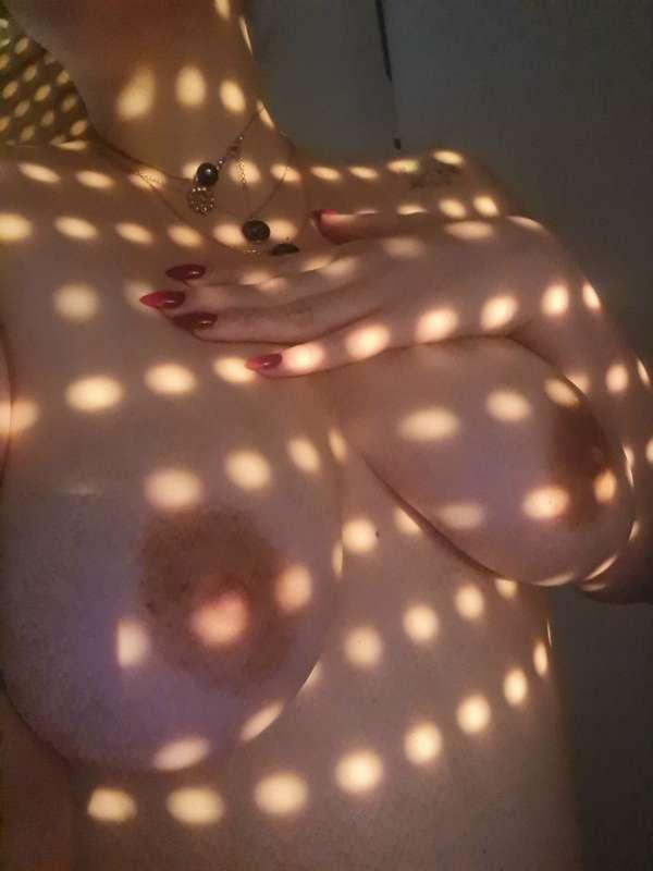 Blessing slaves with a sight of my perfect breasts this morn..