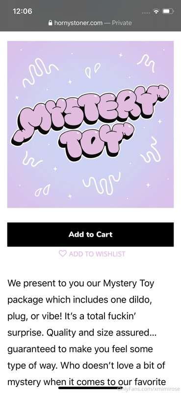 🍭MYSTERY TOY🍭

I’m gonna buy a mystery toy and I’ll only kno..