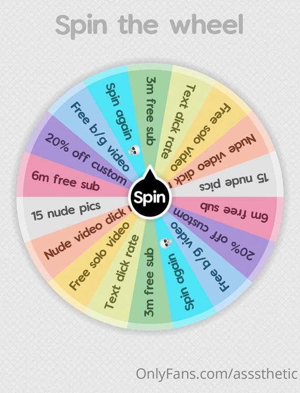 Let’s play!!  **Spin The Wheel** 💝
*$10- 1 spin*
*$15- 2 spi..