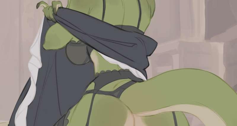 Argonian Maid strip game | Part 3 | wip