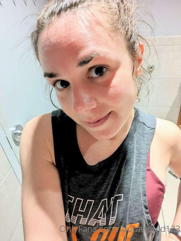 Sweaty little tomato 😂
