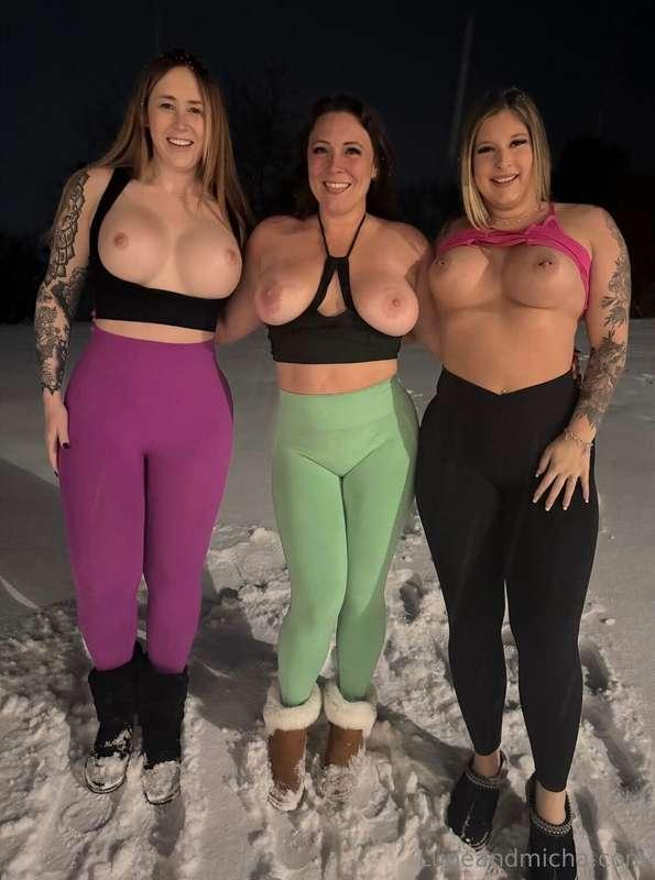 Nothing like flashing with the besties in our private backya..