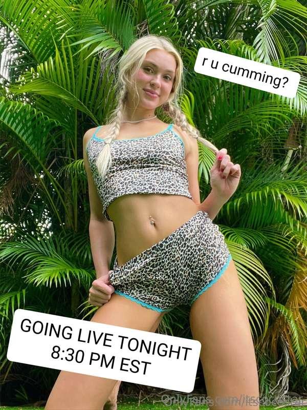 Going LIVE tonight at 8:30 PM EST!!  I hope to see all my fa..