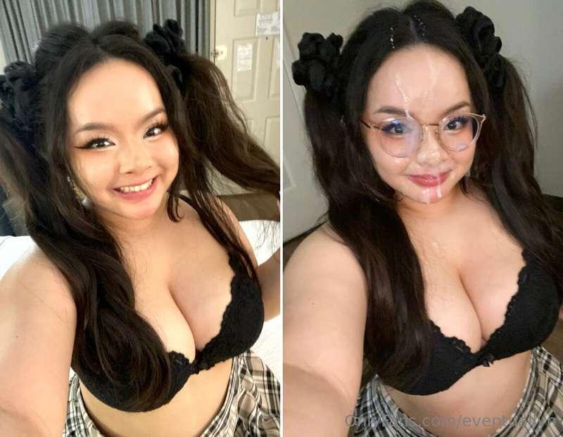 Happy before & after his cumshot 💦💖