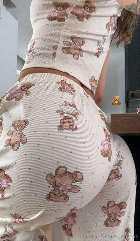 Just a girl in her teddy PJs… but this peach is anything but..