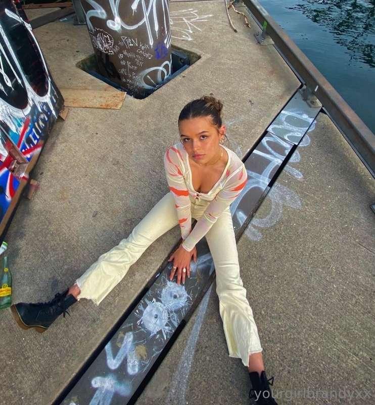 Sometimes a girl just needs to sit down, have her legs sprea..