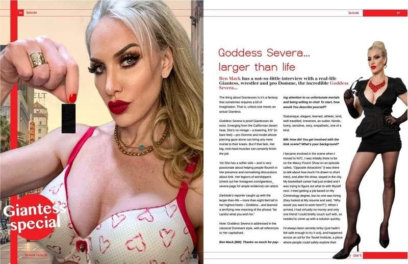 Giantess article about Me in Darkside Magazine. Thanks to al..