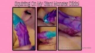 Cum play with me and my new toy! A GIANT MONSTER dildo!!! Wa..