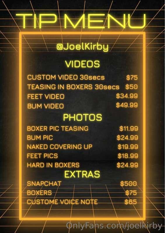 🔥 Hey this is my tip menu 🔥 

🖤 Tip me the amount shown and ..