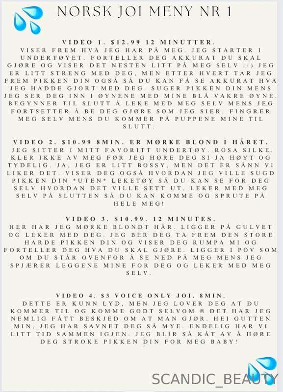 ***NEW MENU WITH PRICES & DESCRIPTON***   
NORSK JOI MENU 1 ..