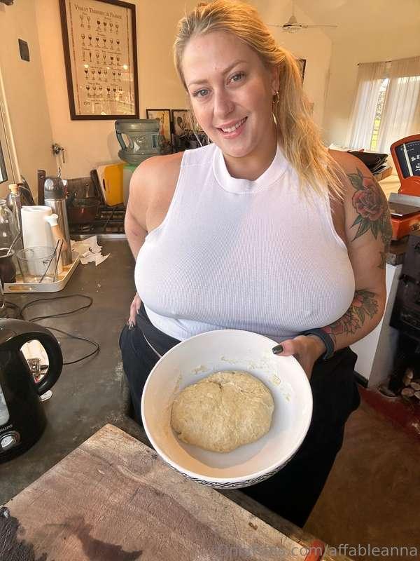 I know you probably can't relate, but cooking without a bra ..