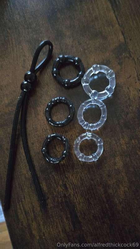 Bought some new cock rings to try out. If anyone has any ide..