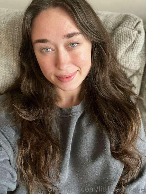 No bra, no makeup. Just me, my sleepy eyes, and a smile for ..