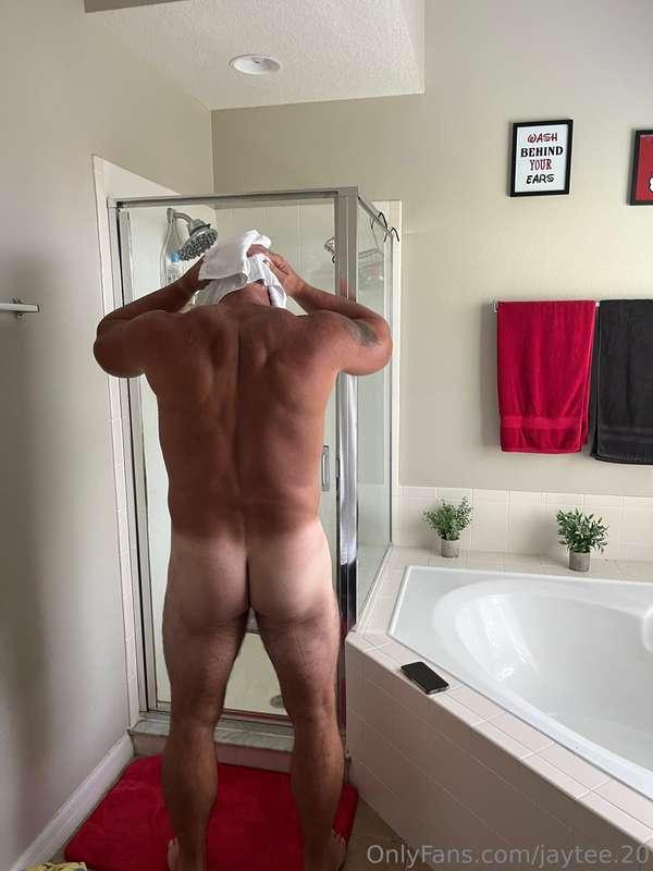 Wiping off a hard day of work…..