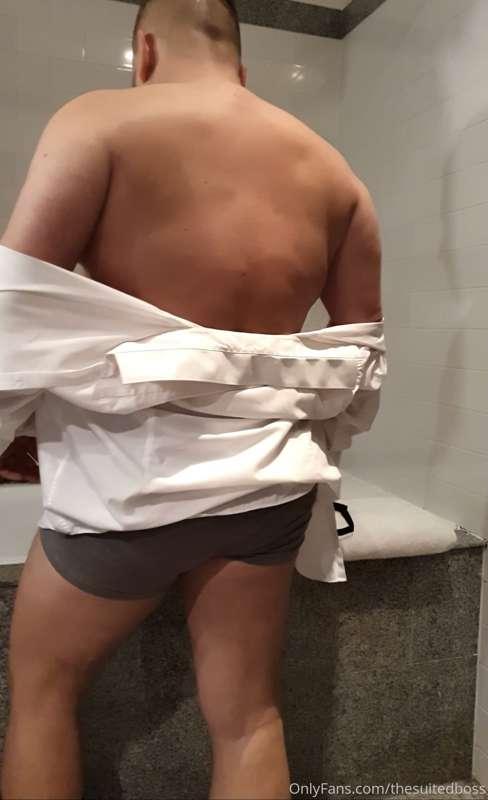 Clothes off after a long day. Off to bed now. Say goodnight ..