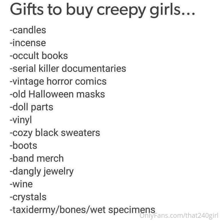 -lingerie
-toys
-whatever you want to see on/in me 
🤷🏻‍♀️
Oh..