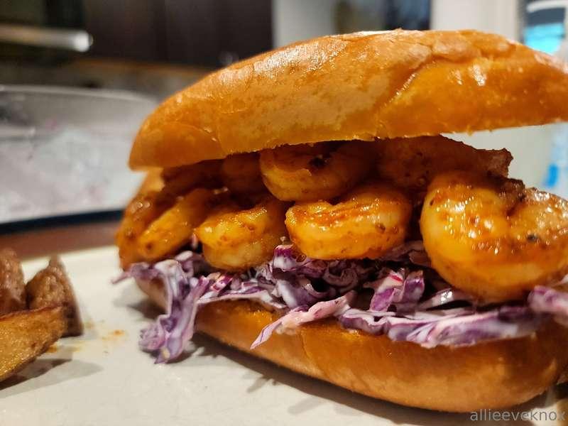 Made slaw and shrimp sammies.