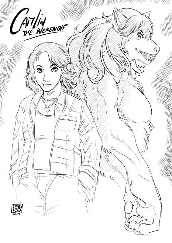Caitlin Werewolf Sketch