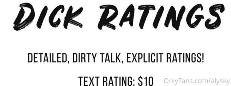 Anybody interested in a dick rating?