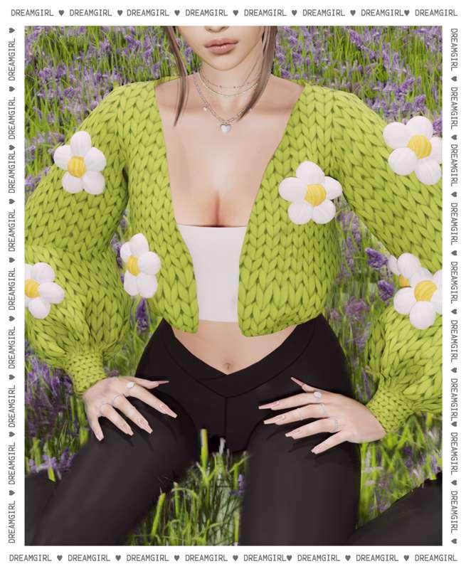 FLOWER PUFF CARDIGAN