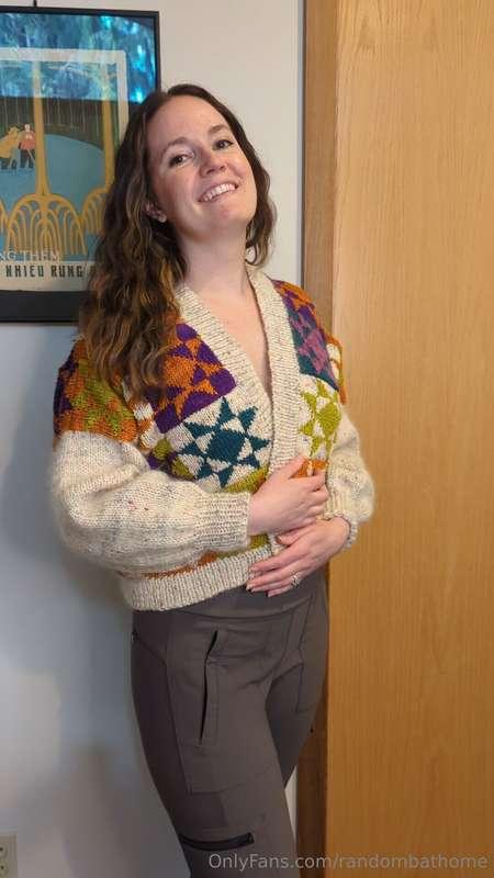 sometimes I knit...took me all winter to get this cardigan f..