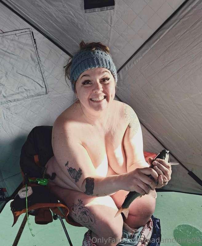 We did a little ice fishing this weekend. I was too hot in t..