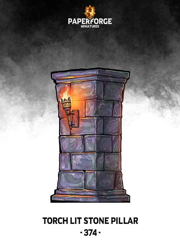 #374 [Reskin-Environment Prop] Torch Lit Stone Pillar