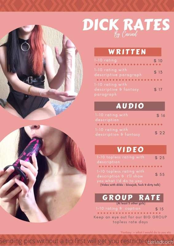✨ DICK RATES ARE NOW AVAILABLE ✨
Written, audio, video AND g..
