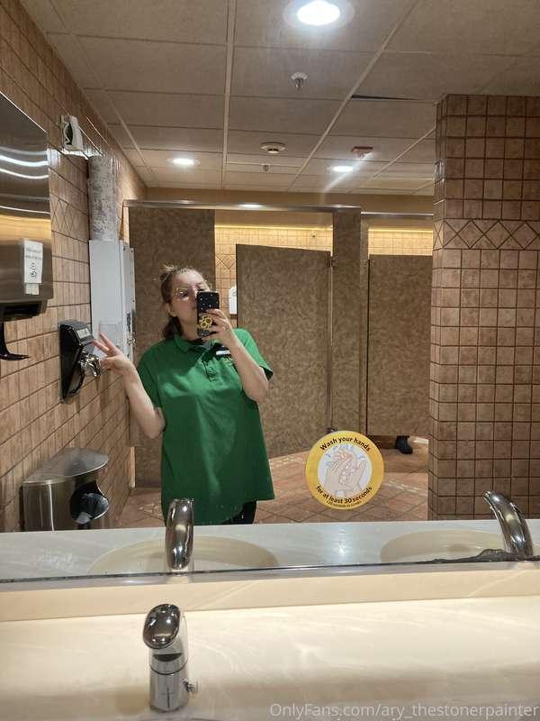 Here is a rare work selfie from yesterday at my first job. 
..