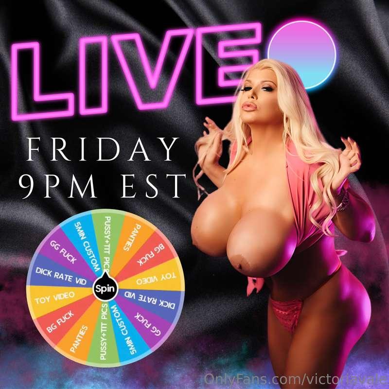 LIVE LIVE LIVE tonight at 9pm est. Join me for a completely ..