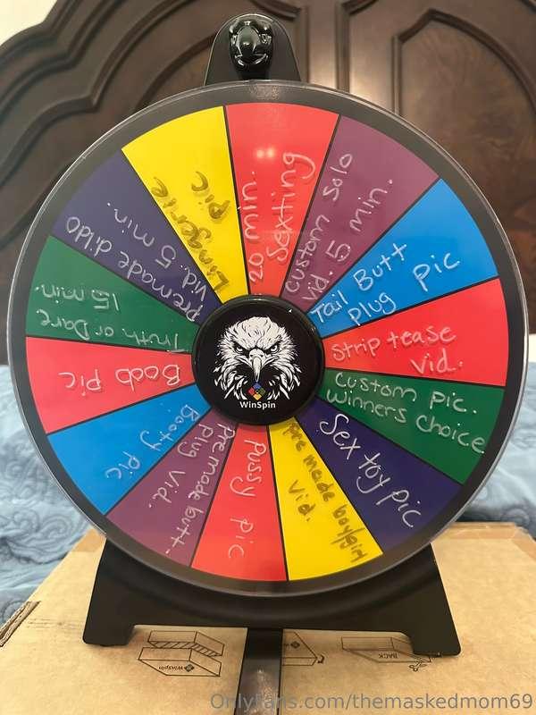 New game!! Spin the wheel $10 for one spin or $15 for 2 spin..