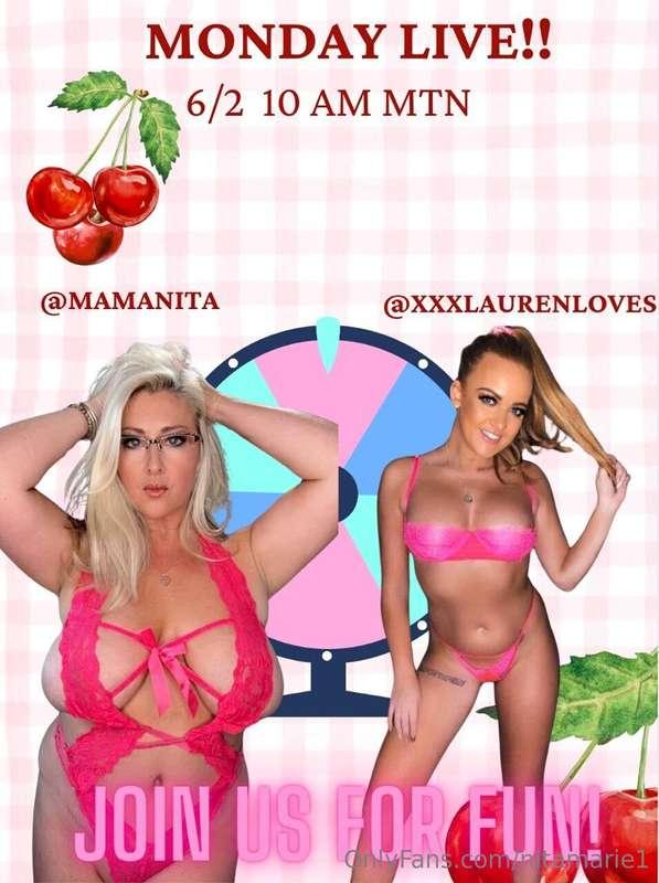 Cum join us live at my main page @mamanita on 6/2 Monday wit..