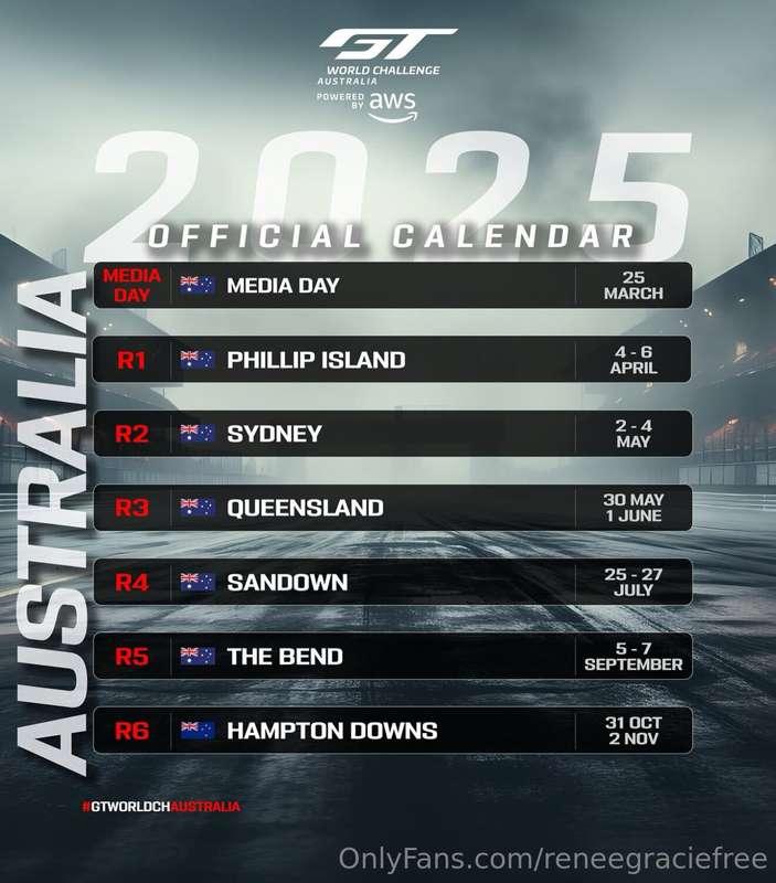 My Racing Calendar for 2025! 