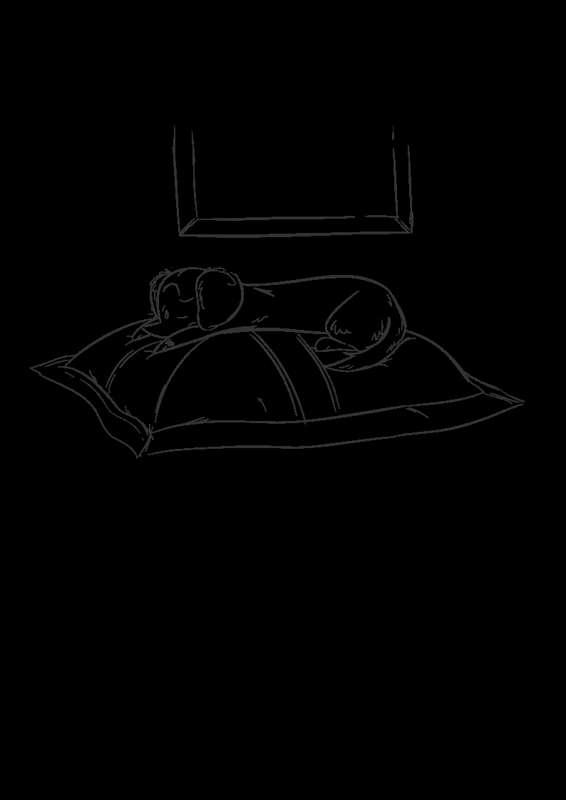 Sleeping Weiner Dog - Colouring Sheet